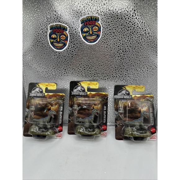 Mattel Jurassic Park World Dinosaur Micro Collection Velociraptor Blue Lot Of 3 - Picture 12 of 12